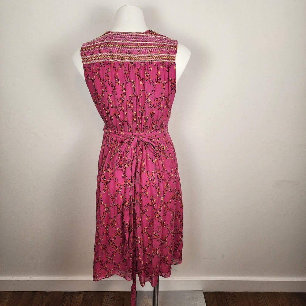 Diane Von Furstenberg Silk Bali Pink Floral Wrap Dress Women's‎ Size 4 - Picture 3 of 9